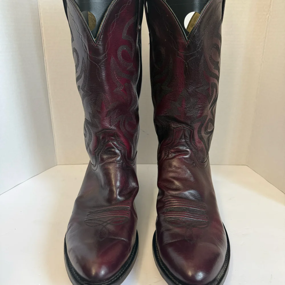 Dan Post DP 2112R Men’s 15D Black Cherry Burgundy Leather Cowboy Boots